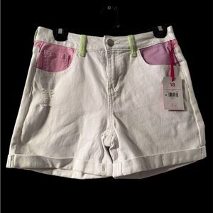 Justice White and Pink Jeans Mid-Length